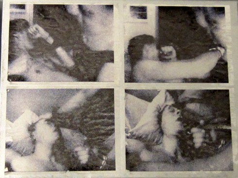 Devon Britt Darby, Sex Tape, No. 2, 2011. Enamel, inkjet transfer and acrylic on canvas.