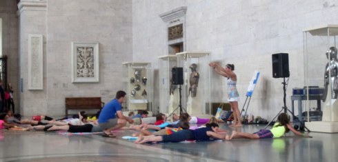 Sunday afternoon yoga at the Detroit Institute of Arts.